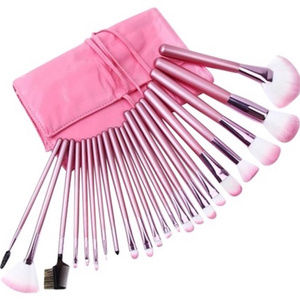 Pink 23pc. Makeup Brush Set Including Case